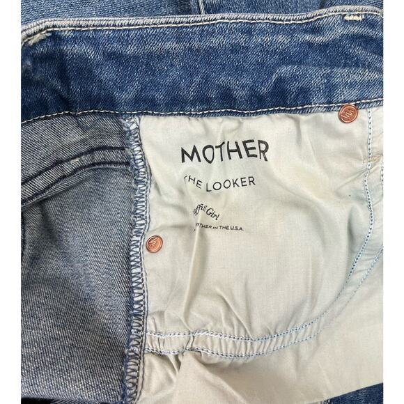 Mother The Looker in Graffiti Girl Blue Denim Jeans Zip Button 5 Pockets Size 26 - Picture 11 of 11